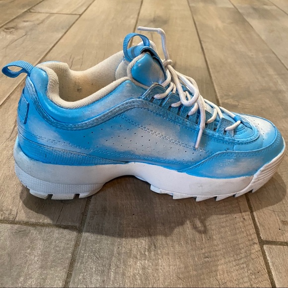 CUSTOM PAINTED CLOUDY FILA DISRUPTOR - Picture 3 of 3